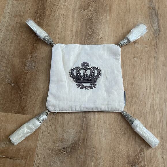 Lili Alessandra 10x10 Imperial Crown Pillow Cover Case Only NWOT Tassel Zardozi - Picture 7 of 7